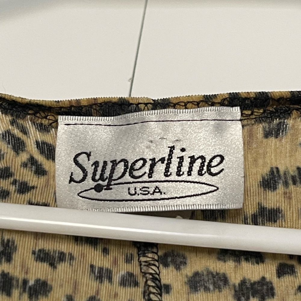 Superline USA Leopard Print Midi Dress | Made in USA | Vintage Stretch Knit - Picture 3 of 5